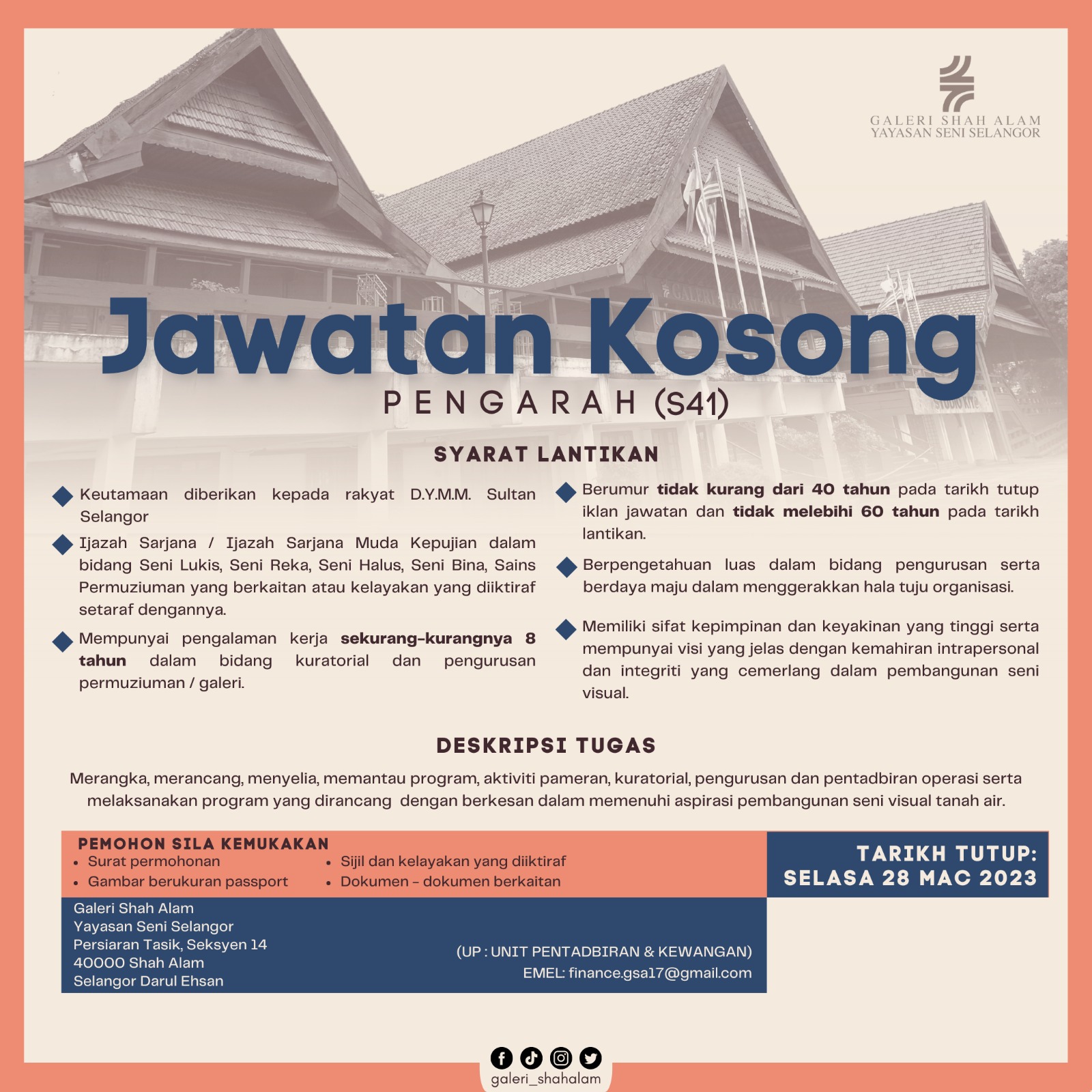 JAWATAN KOSONG PENGARAH